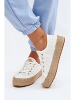 Krajkové tenisky espadrilky LCW-26-31-4326 bílé - Lee Cooper Krajkové tenisky espadrilky LCW-26-31-4326 bílé - Lee Cooper