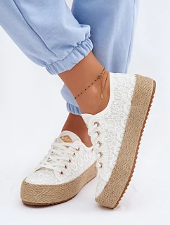 Krajkové tenisky espadrilky LCW-26-31-4326 bílé - Lee Cooper