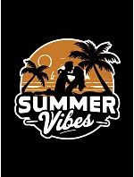 Pánské bavlněné tričko s potiskem Summer Vibes černé FashionStreet NX044R Pánské bavlněné tričko s potiskem Summer Vibes černé FashionStreet NX044R