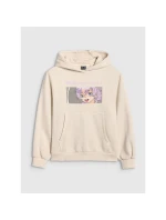 Dívčí nepruhovaná mikina s kapucí 4F 4FJRAW25TSWSF2294-11S