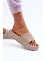 Dámské žabky na platformě z semiše Big Star NN274A671 béžové