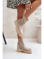 Zazoo 2947 Dámské boty na klíně z přírodní kůže béžové Zazoo 2947 Dámské boty na klíně z přírodní kůže béžové