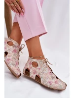 Vzorované Kožené Boty Maciejka 03426-48 Béžové