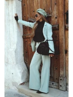 M875 Kalhoty se širokými nohavicemi - mátové