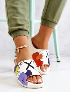 Gumové pantofle s potiskem Bílý Monsters