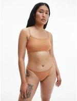 Dámské tanga 2pack QD3788E - W5K - Hnědá - Calvin Klein