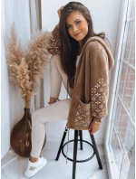 Dámská bunda z alpaky s kapucí WINONA camel FashionStreet NY0612