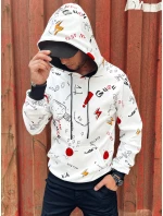 Pánská mikina s kapucí bílá FashionStreet BX5760