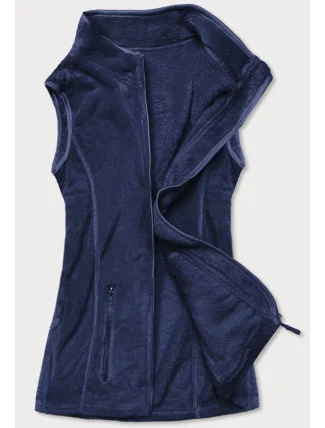 Tmavě modrá plyšová dámská vesta (HH003-50) Tmavě modrá plyšová dámská vesta (HH003-50)