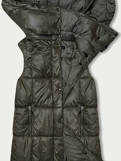 Dámská rovná vesta s kapucí khaki (YP-22072-6)