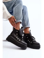 Zazoo 3416 Kožené dámské sportovní boty černé