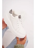 Kožené dámské tenisky na platformě Panterka Vinceza 89144 Bílé