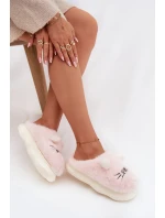 Kožešinové dámské pantofle Smile růžové Lexira