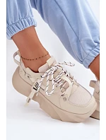 Kožené dámské tenisky GOE TT2N4012 Béžové