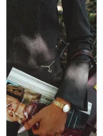 M883 Kombinéza džínového vzhledu - grafitová