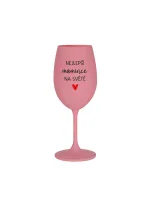NEJLEPŠÍ MAMINCE NA SVĚTĚ - růžová sklenice na víno 350 ml