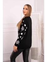 Vánoční svetr s medvídkem černý