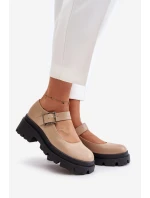 Dámské Polobotky S Přezkou Béžové Plikuria Dámské Polobotky S Přezkou Béžové Plikuria