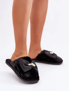 Futrzane Pantofle S Malou Broží Černé Primaria