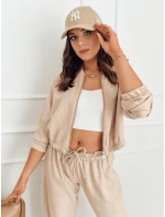 Dámská bunda bomber MADDIE camel FashionStreet RY2319 Dámská bunda bomber MADDIE camel FashionStreet RY2319