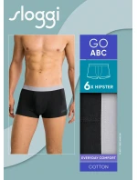 Pánské boxerky GO ABC 2.0 Hipster 6P - BLACK - černé 0004 - SLOGGI
