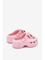 Dětské Dívčí Pantofle Pěnové S Mašlí A Ozdobami Růžové Selvana