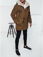 Pánská zimní bunda parka s kapucí béžová FashionStreet TX4965