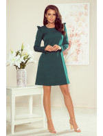 Zelené dámské trapézové šaty s volánky model 7785794
