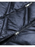 Tmavě modrá dámská bunda pro přechodné období s kapucí (H-97) Tmavě modrá dámská bunda pro přechodné období s kapucí (H-97)