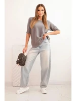 Dámský svetr z viskózy s krátkým rukávem cappuccino Dámský svetr z viskózy s krátkým rukávem cappuccino