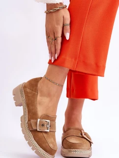 Módní semišové mokasíny tmavě béžové Eloisa