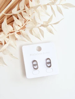 Oválné náušnice stříbrné