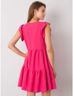 RUE PARIS Růžové šaty s volány