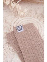 Dámské bavlněné žebrované ponožky – béžové Dámské bavlněné žebrované ponožky – béžové