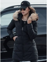 Dámská prošívaná bunda s kožešinou černá FashionStreet TY4577