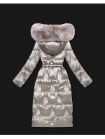 Světle béžová dámská zimní bunda se stahováním v pase S'West (B8522-46) Světle béžová dámská zimní bunda se stahováním v pase S'West (B8522-46)