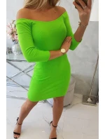 Pruhované vypasované šaty zelené neonové Pruhované vypasované šaty zelené neonové