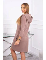 Šaty s kapucí a kapsami mocca Šaty s kapucí a kapsami mocca