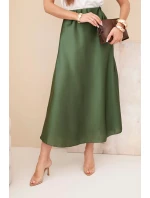 Dámská viskózová rozšířená sukně khaki