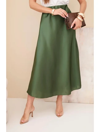 Dámská viskózová rozšířená sukně khaki