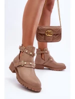 Dámské Trapery Botky s Perlami Bežová Klarisa Dámské Trapery Botky s Perlami Bežová Klarisa