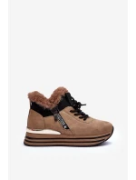 Sportovní Boty Na Platformě S Kožešinou Tmavě Béžovou Jamarie