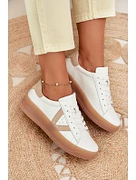 Dámské tenisky z pravé kůže na platformě Vinceza 79597 Bílé