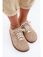 Kožené semišové dámské tenisky Barefoot Zazoo N1243 Béžové Kožené semišové dámské tenisky Barefoot Zazoo N1243 Béžové