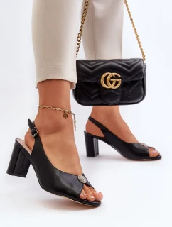 Elegantní sandály na vysokém podpatku se zdobením, Black Trasea