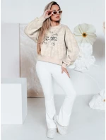 Dámská krátká oversize mikina s kravatovým motivem DENVIS světle šedá FashionStreet BY1424