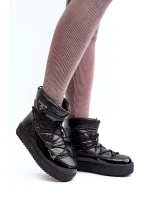 Dámské sněhule na platformě s mašlí černé Fleure