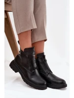 Zateplené dámské boty na zip s ozdobným detailem Černé Roselle