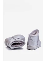 Teplé dětské sněhové boty s kožešinou stříbrné Scooby Teplé dětské sněhové boty s kožešinou stříbrné Scooby