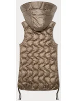 Tmavě béžová dámská vesta s ozdobným prošíváním S'West (B8338-12)